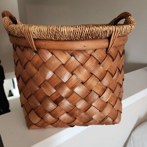 Woven Brown Basket with Handles